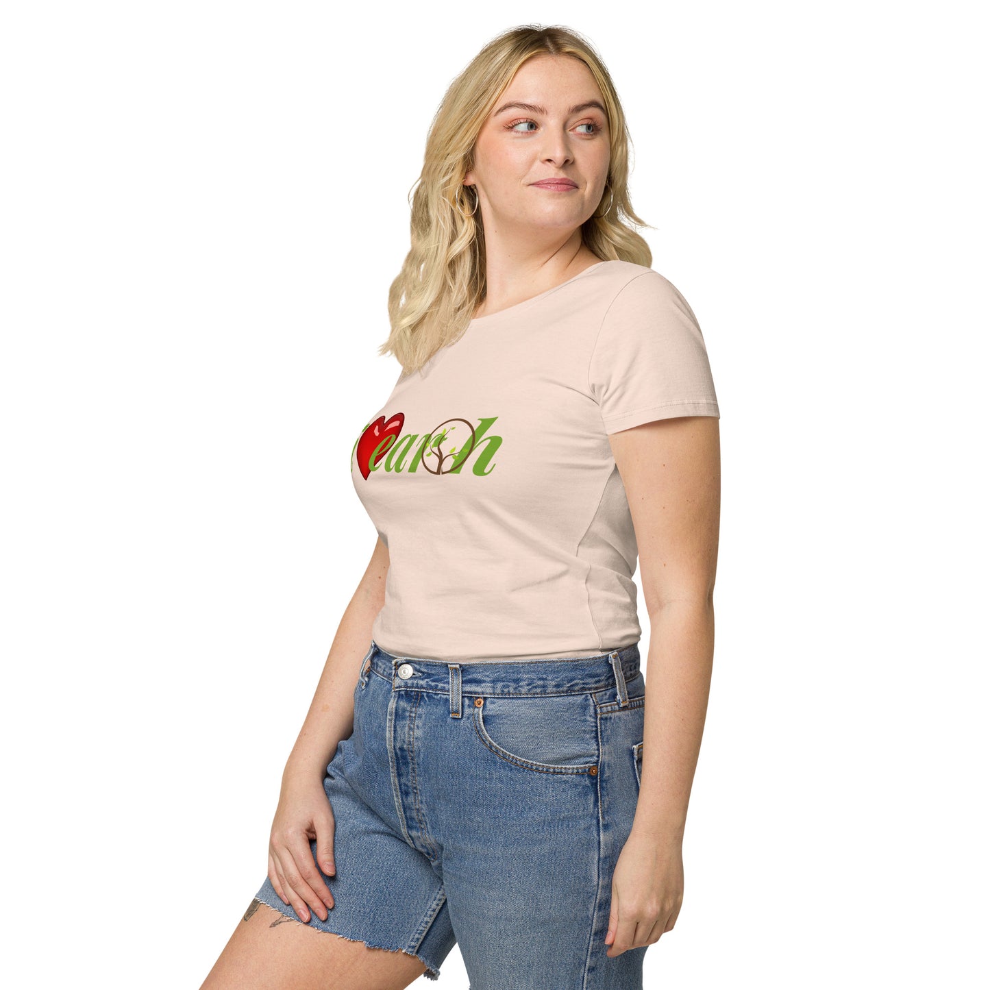 Women’s 100% organic t-shirt (i love earth)