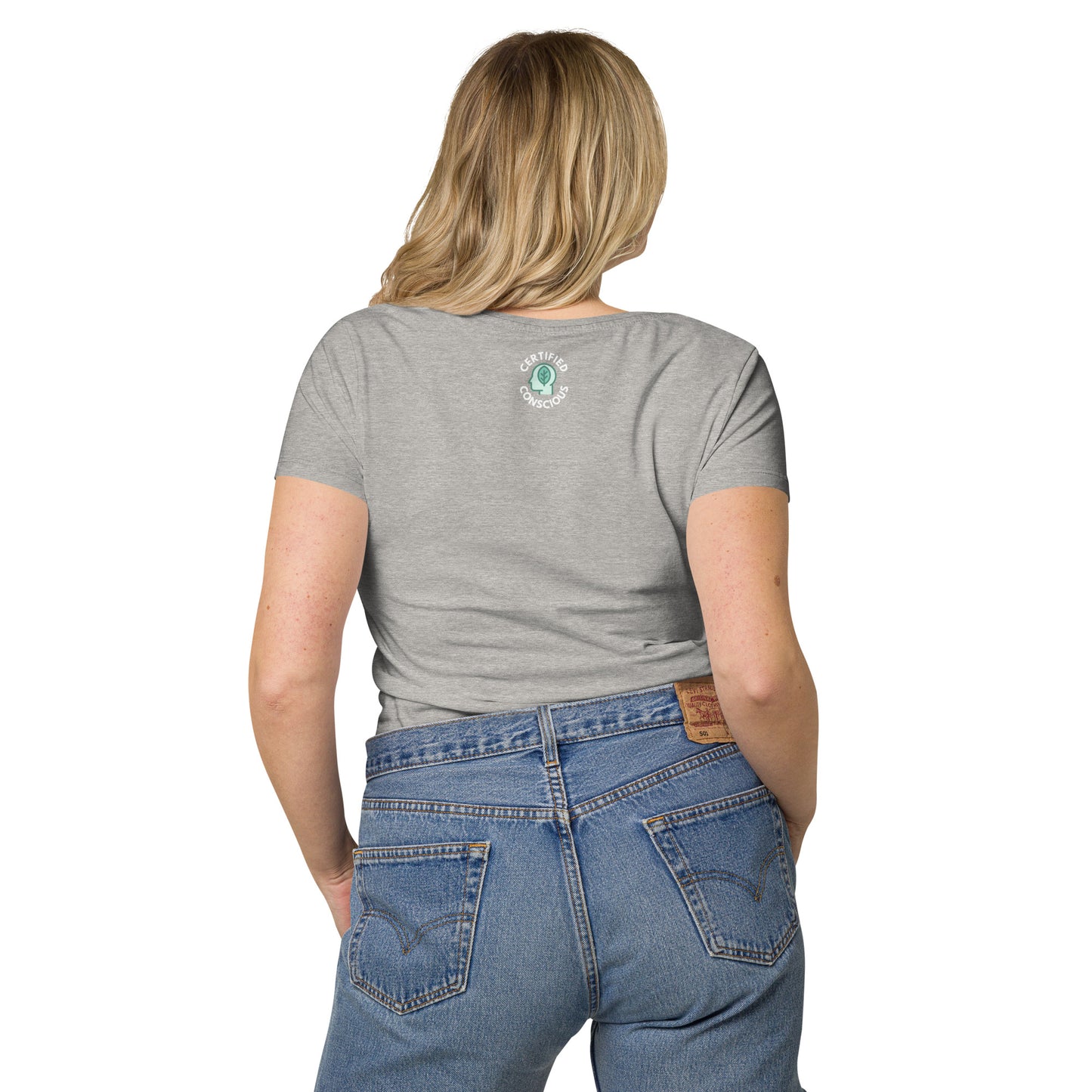 Women’s 100% organic t-shirt (i love earth)