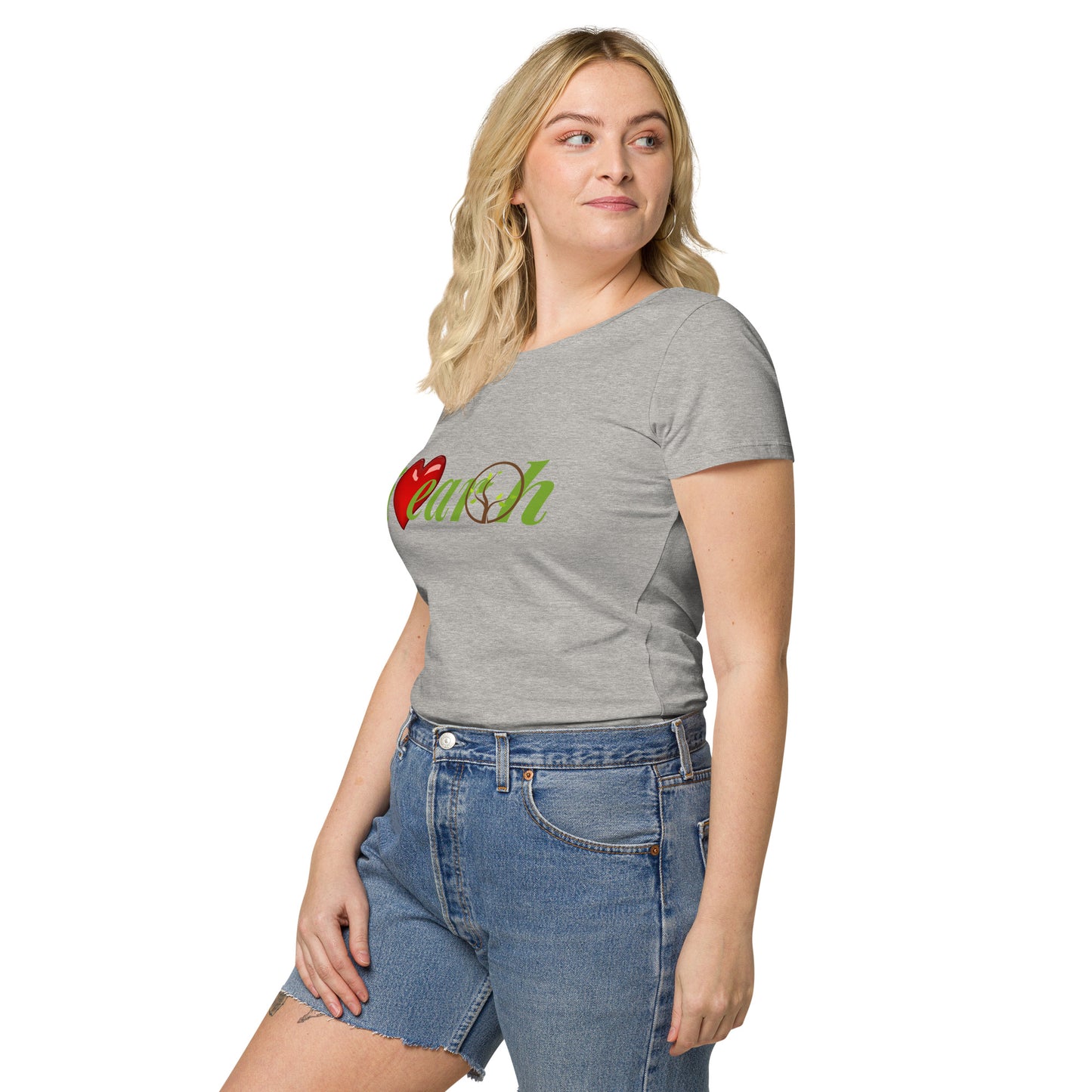 Women’s 100% organic t-shirt (i love earth)