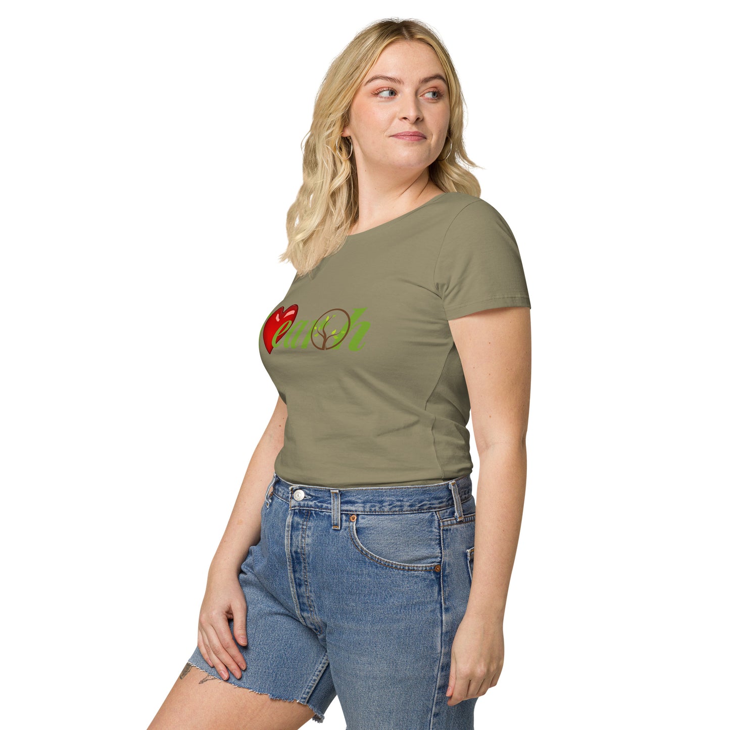 Women’s 100% organic t-shirt (i love earth)